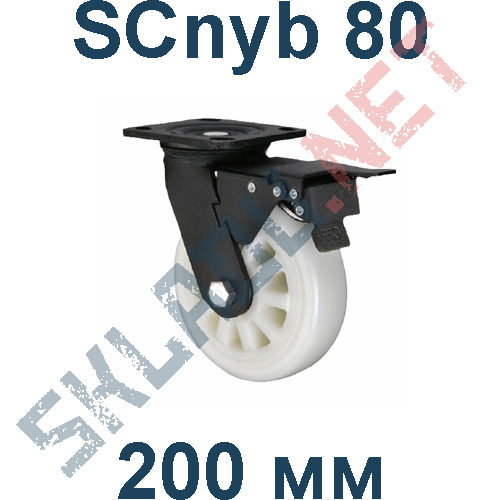 Колесо полиамидное SCnyb 80 200 мм с тормозом Китай в Липецке